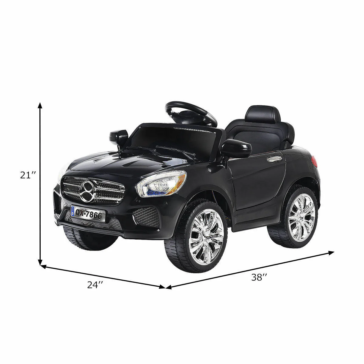HoneyJoy 6V Kids Ride On Car with RC Remote Control, Battery Powered and LED Lights - Image 2