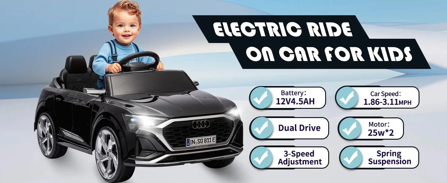 12V Licensed SQ8 Electric Ride-On Car for Kids with Remote Control - Image 14