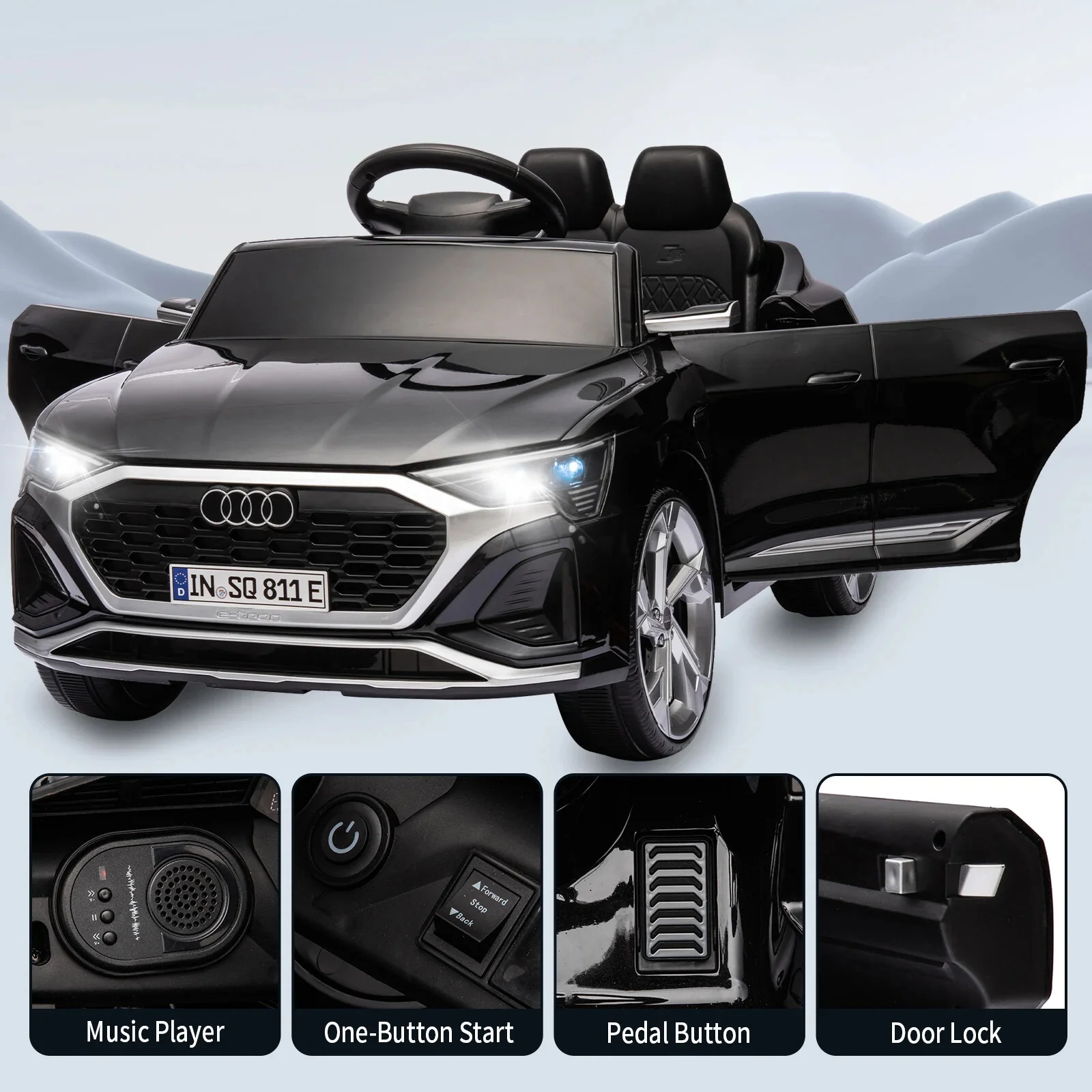 12V Licensed SQ8 Electric Ride-On Car for Kids with Remote Control - Image 4