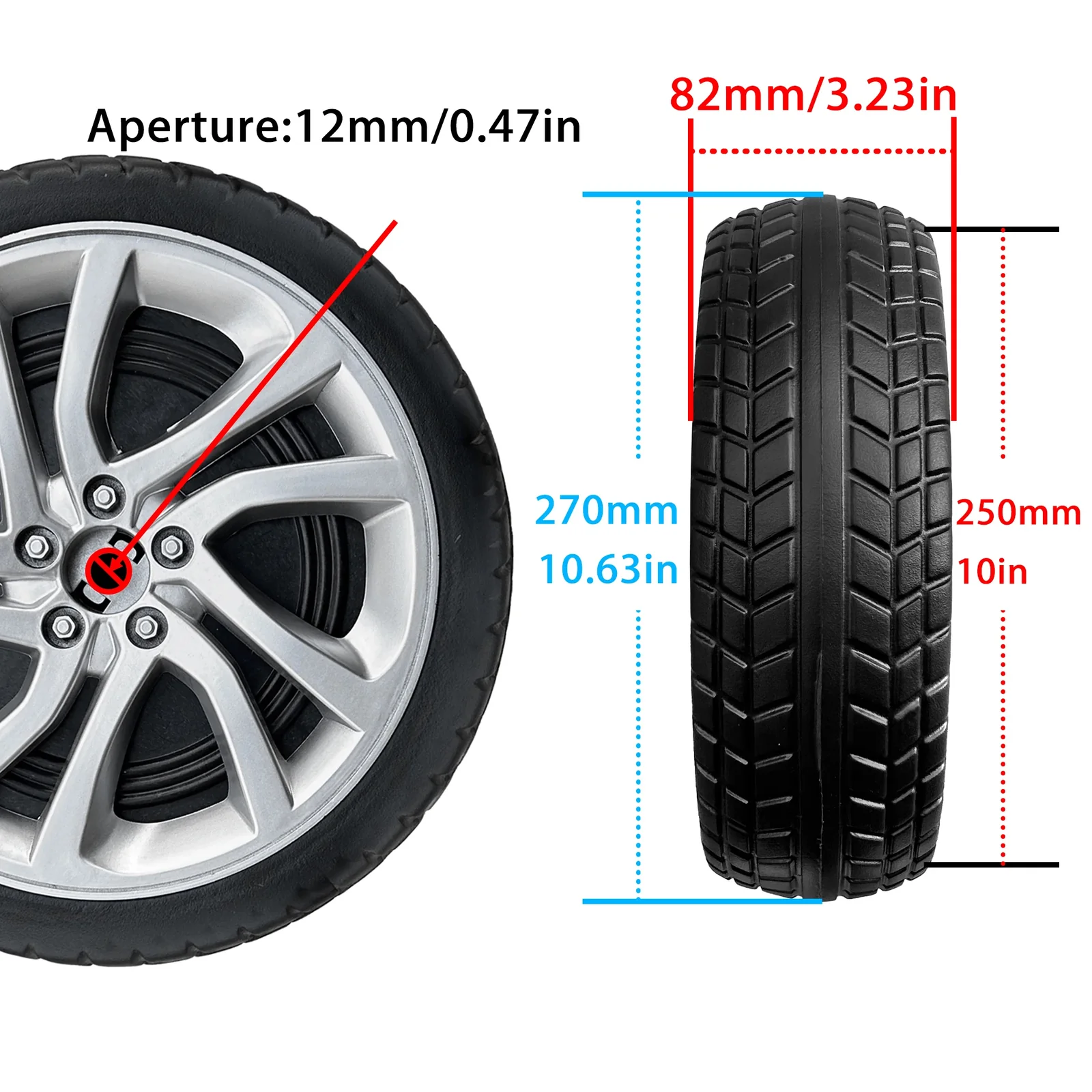 Children's Solid PU Rubber Tires 25cm and 33cm Replacement Parts and Accessories - Image 5