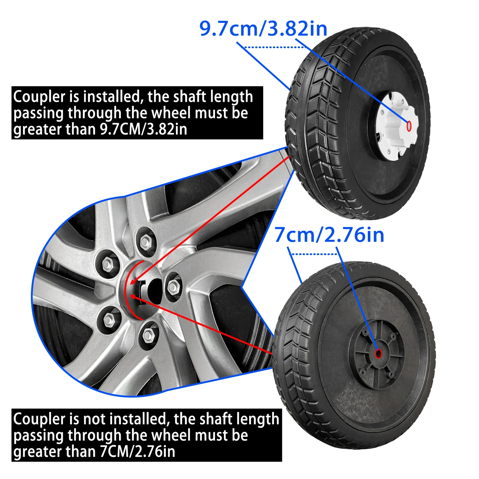 Children's Solid PU Rubber Tires 25cm and 33cm Replacement Parts and Accessories - Image 6