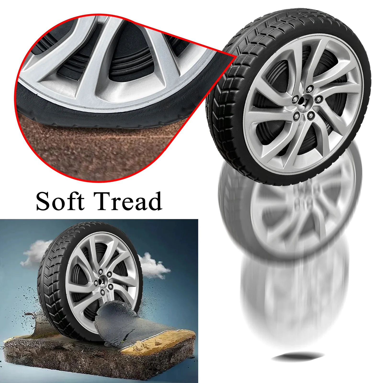 Children's Solid PU Rubber Tires 25cm and 33cm Replacement Parts and Accessories - Image 8