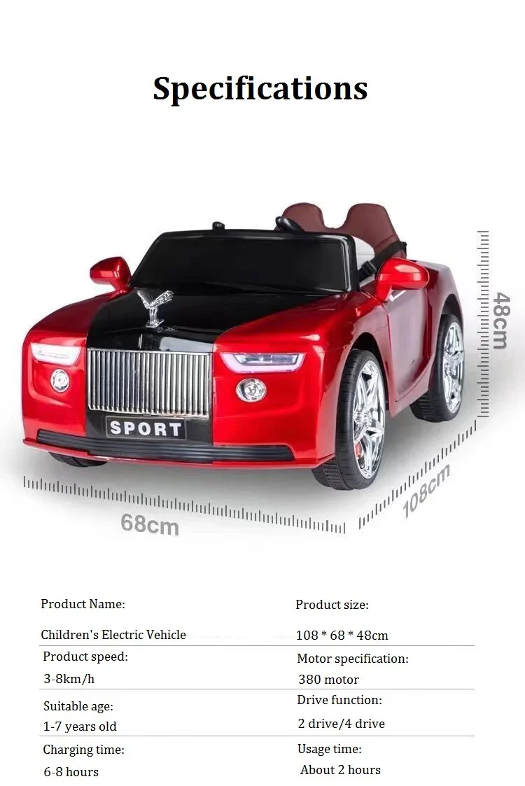 Large Electric Remote-Controlled Ride-On Toy Car for Children Ages 1-6 Years - Image 20