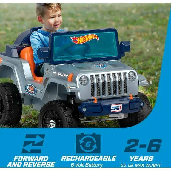 Power Wheels 12V Battery-Powered Jeep Wrangler Ride-On for Ages 2 and Up - Image 3
