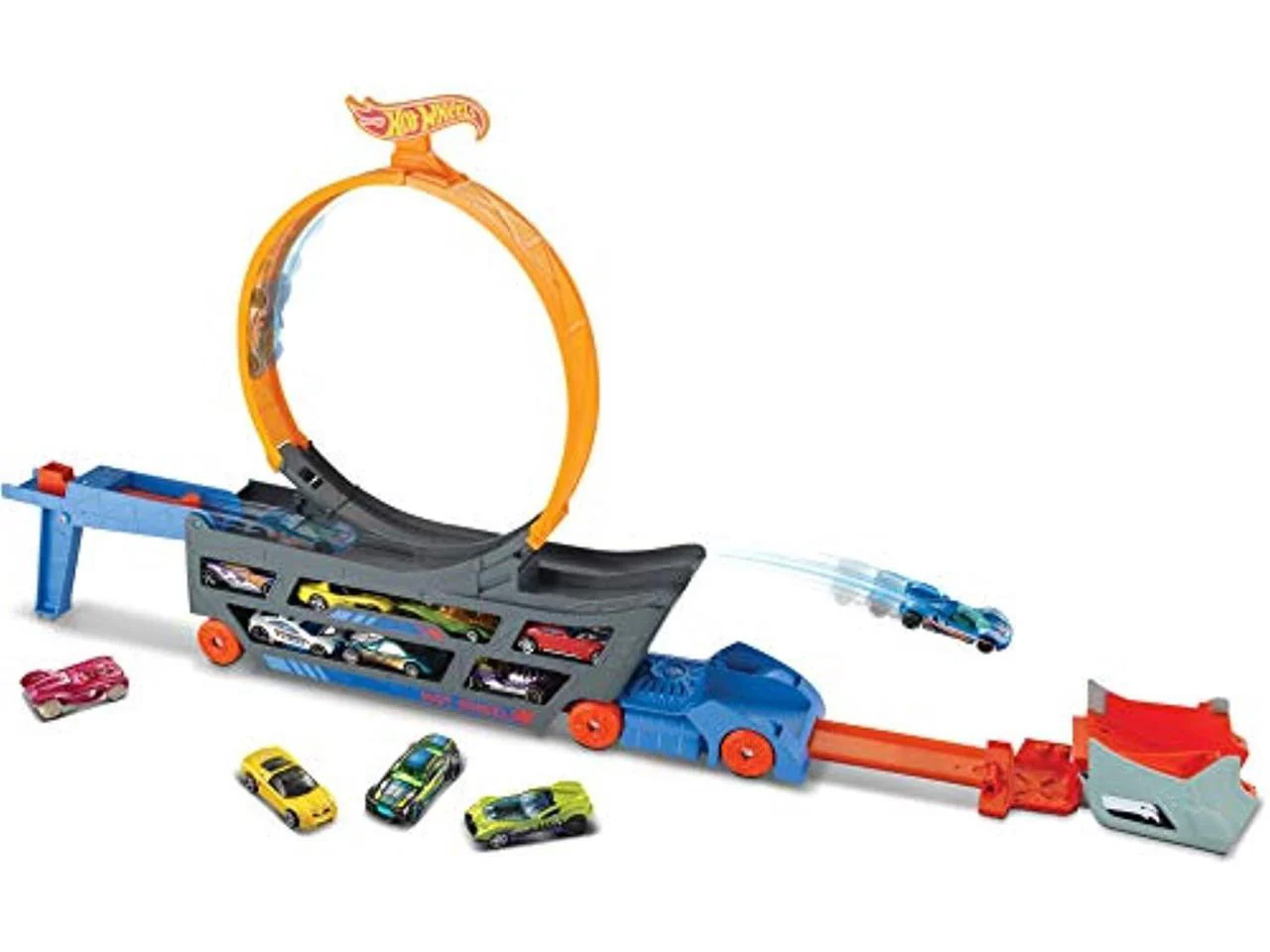 Large Mobile Play Set with Collapsible Loop and Launcher Truck Transporter Wheels - Image 3
