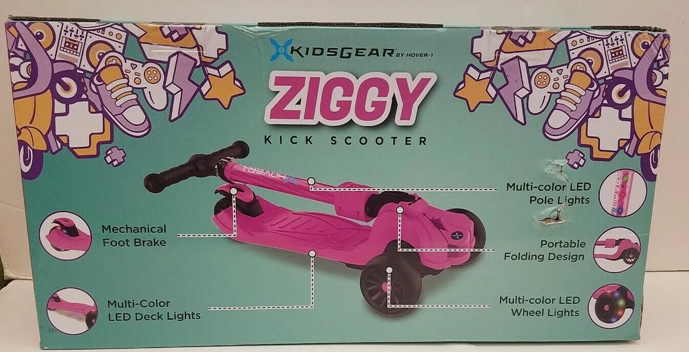 Hover 1 Ziggy LED KidKick Folding Lightweight Portable Scooter - Image 9