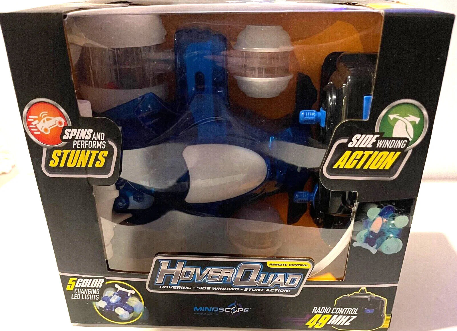 HoverQuad Blue Remote Control Car with Lights and Automatic Stunt Features - Image 2