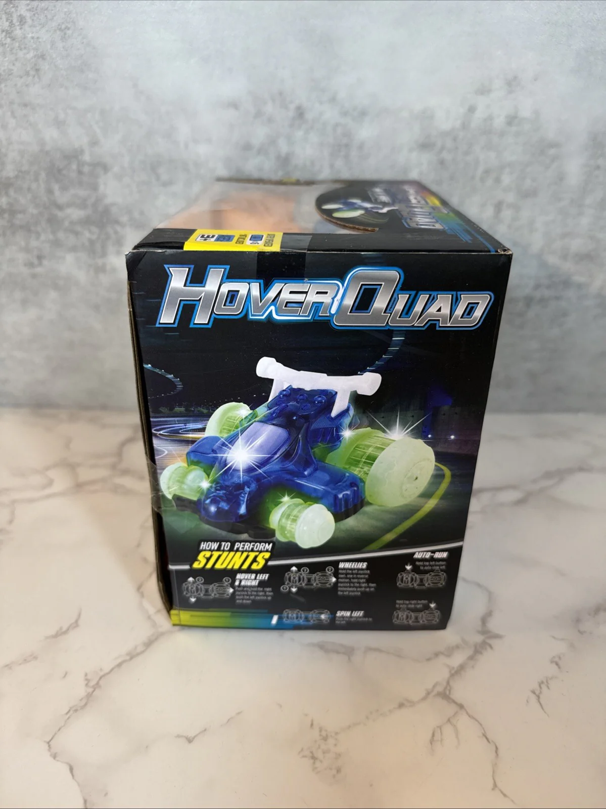 HoverQuad Blue Remote Control Car with Lights and Automatic Stunts - Image 2
