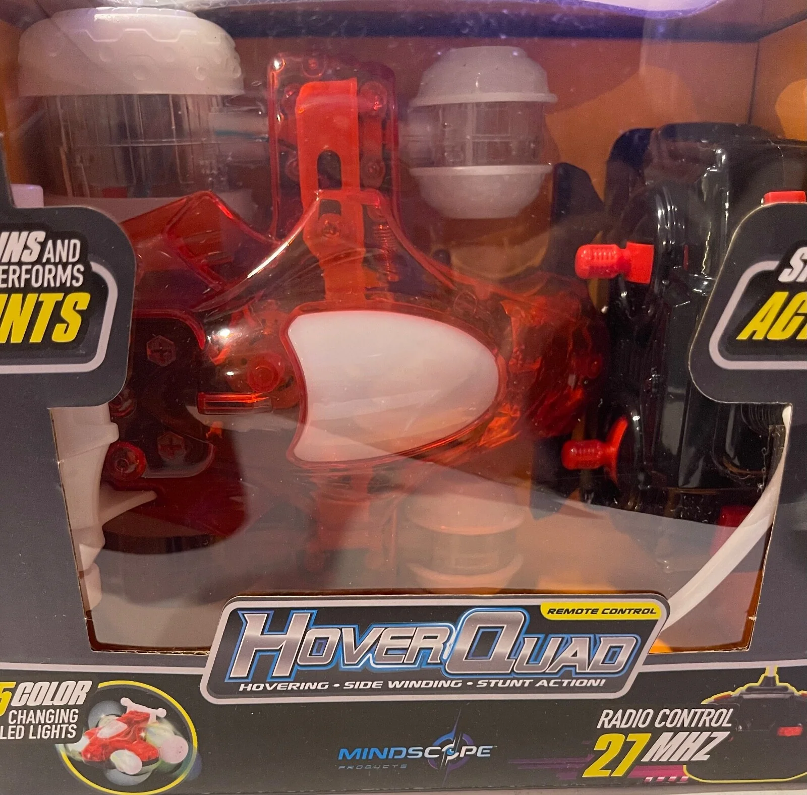 HoverQuad Remote Control Orange Car with Lights and Automatic Stunt Features