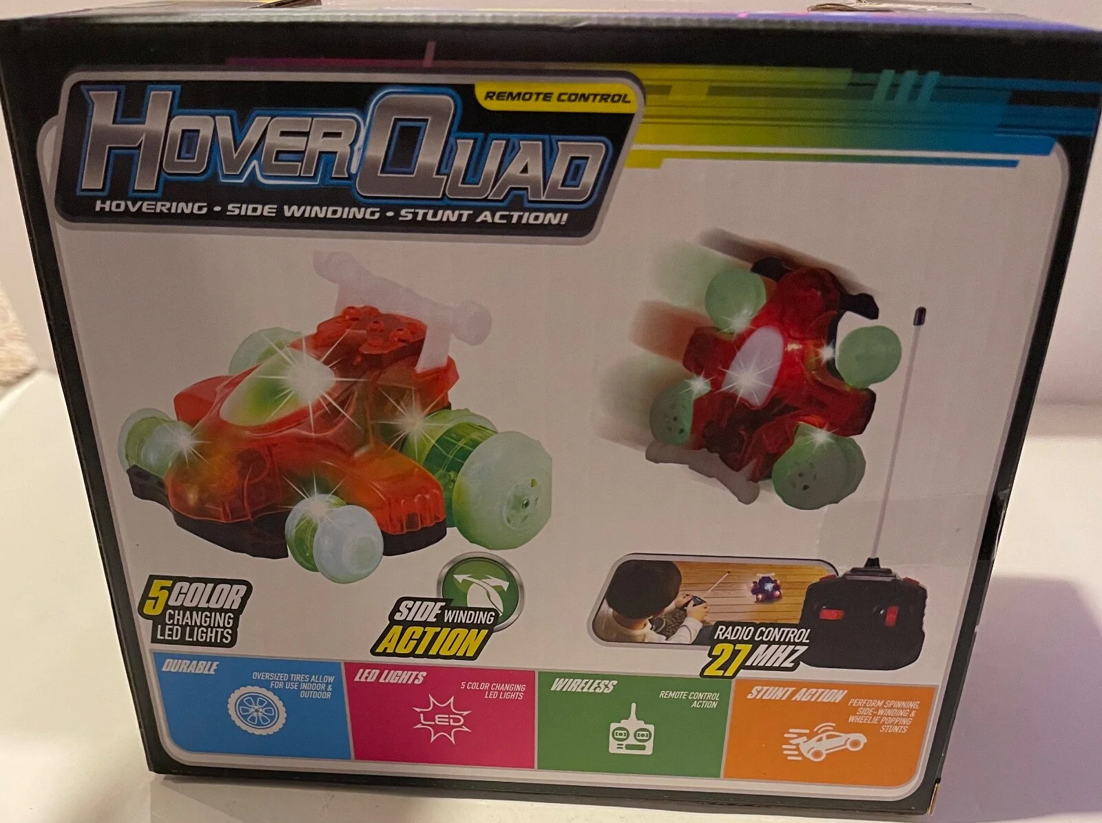 HoverQuad Remote Control Orange Car with Lights and Automatic Stunt Features - Image 3