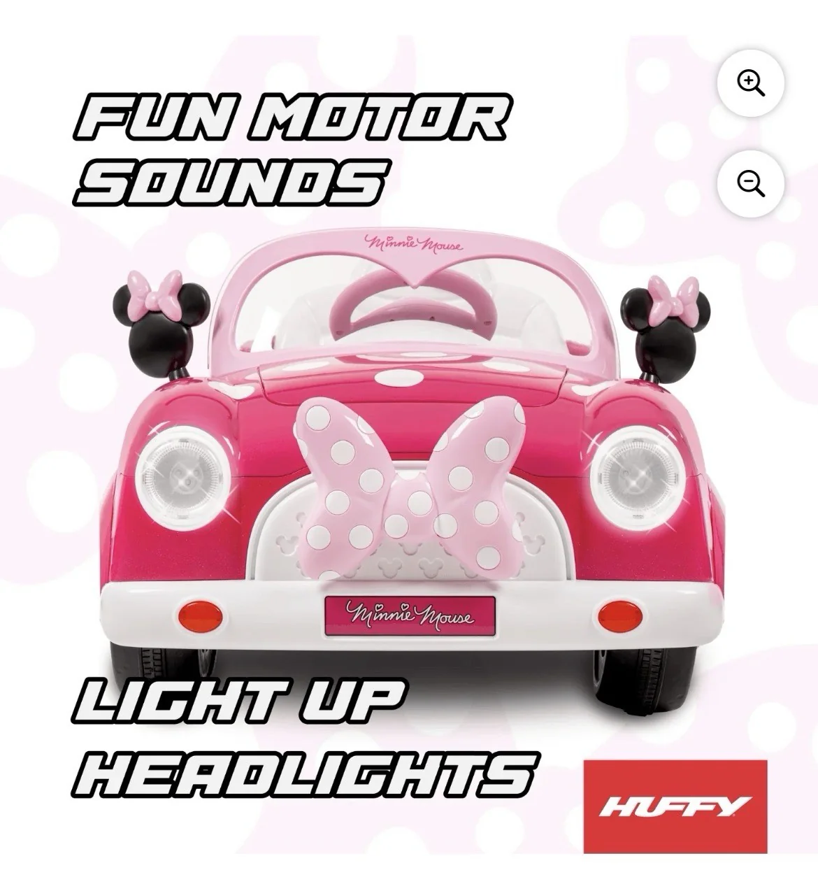Huffy 6V Disney Minnie Mouse Remote-Controlled Convertible Ride-On Car - Image 2