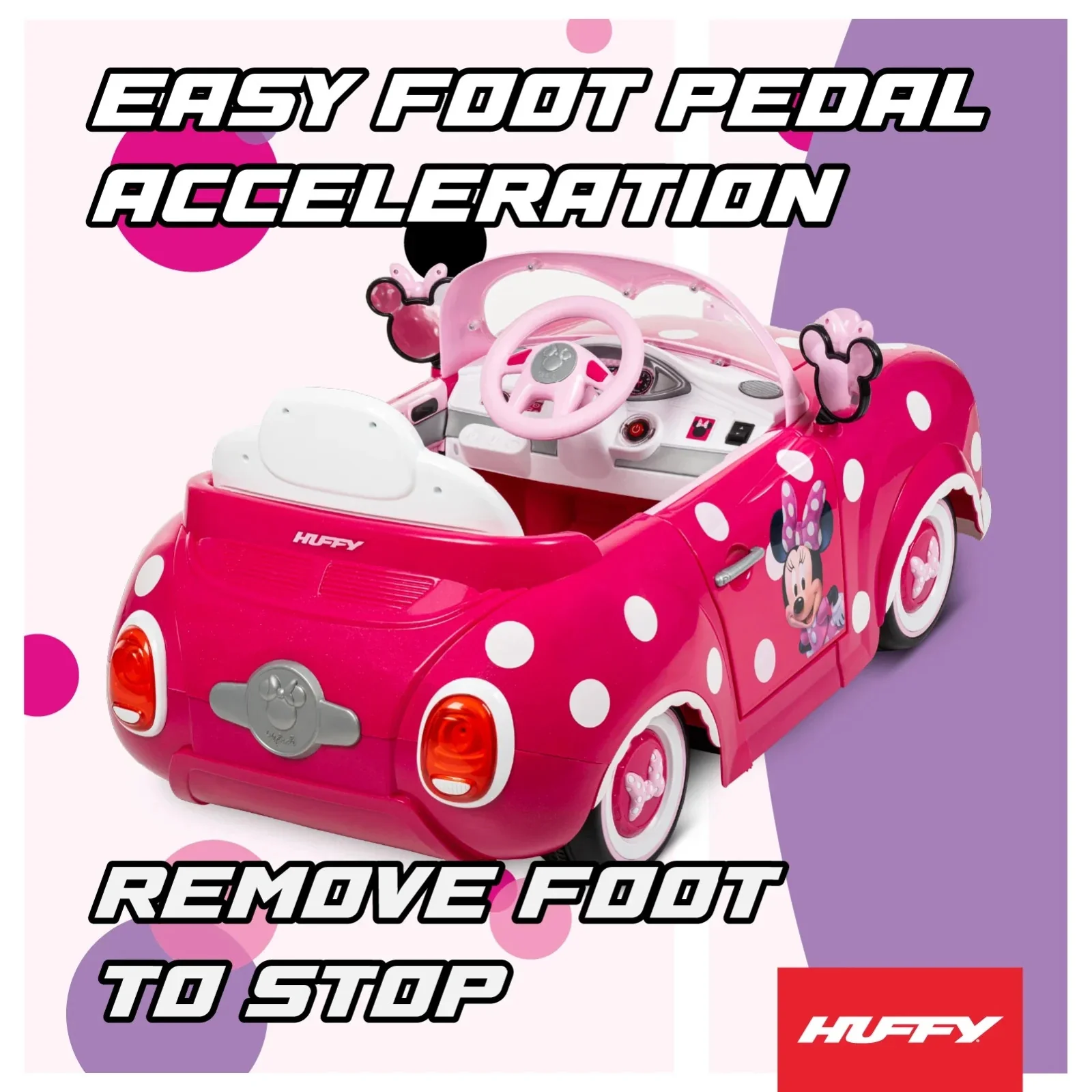 Huffy 6V Disney Minnie Mouse Remote-Controlled Convertible Ride-On Car - Image 12