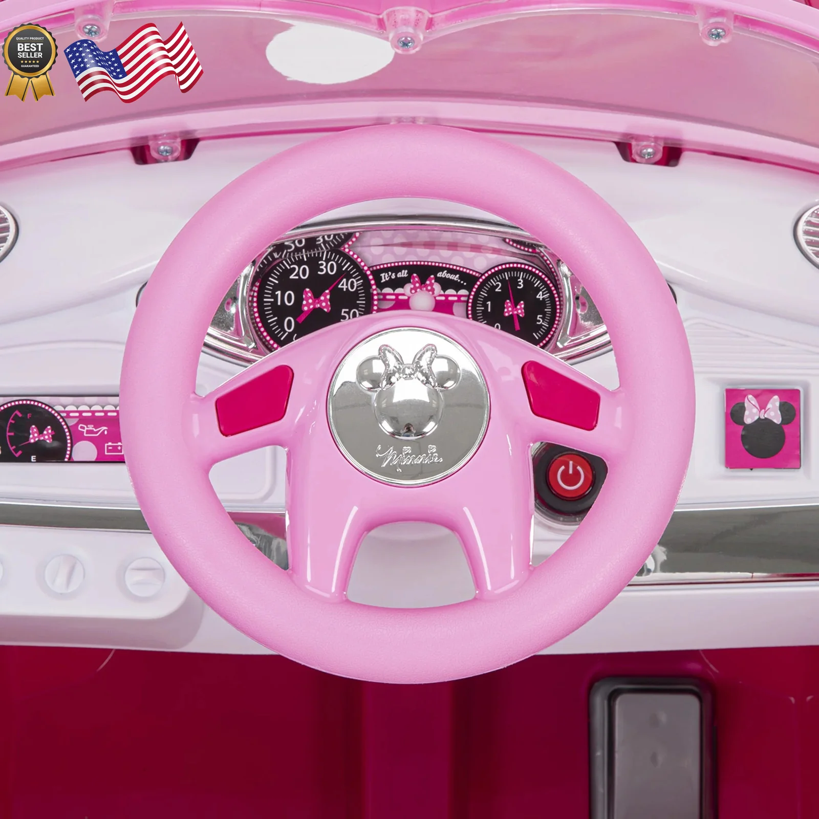 Disney Minnie Mouse 6V Battery-Powered Ride-On Car for Kids Ages 3+ - Image 12
