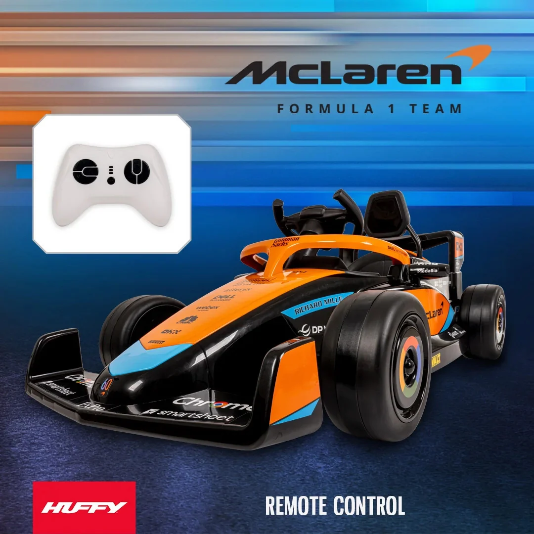 12V Battery-Powered McLaren F1 Race Ride-On Car with Remote Control for Kids - Image 2
