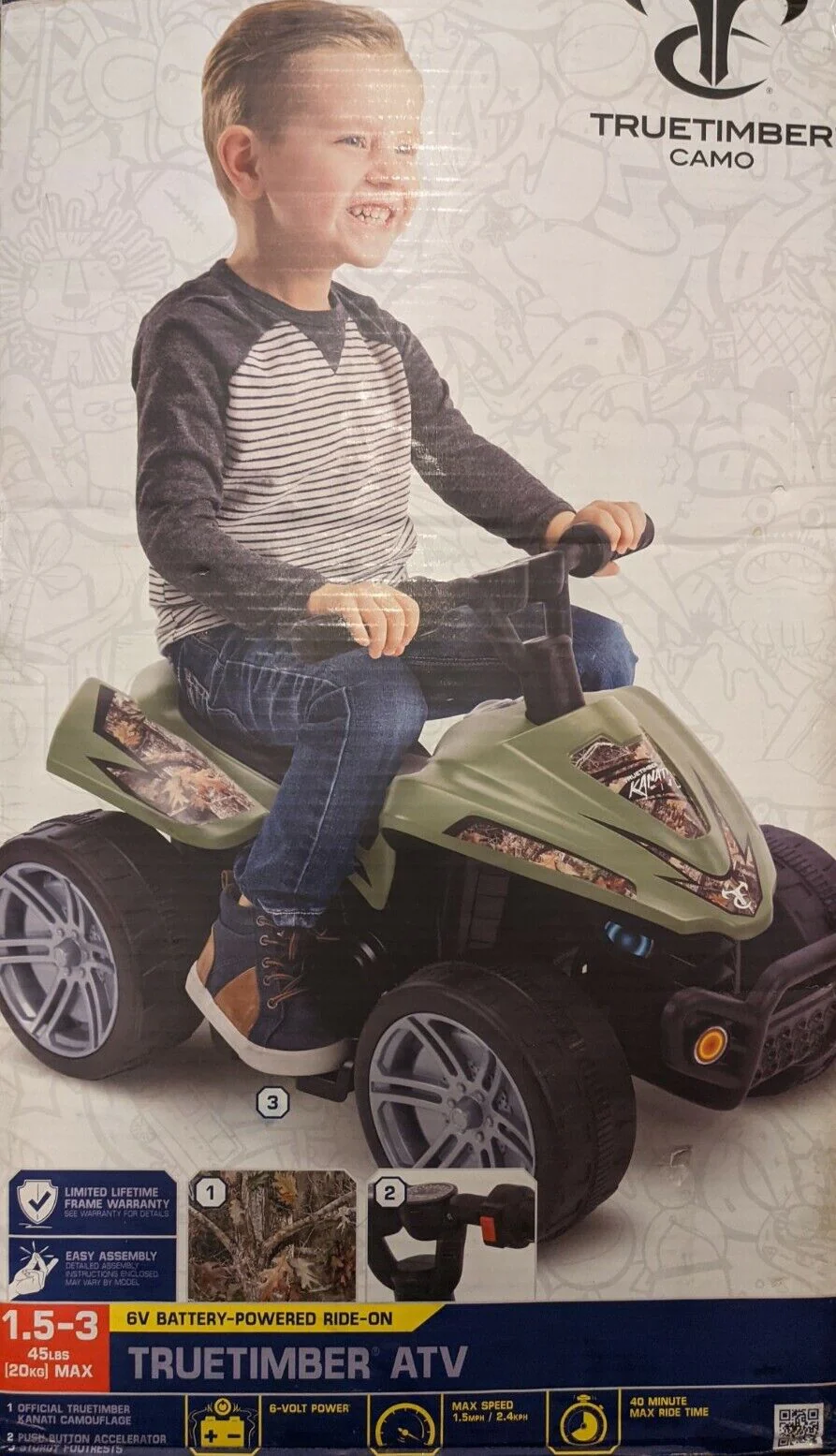 Huffy True Timber Camo Mini Quad ATV 6V Battery Powered Ride-On - Brand New in Box - Image 8