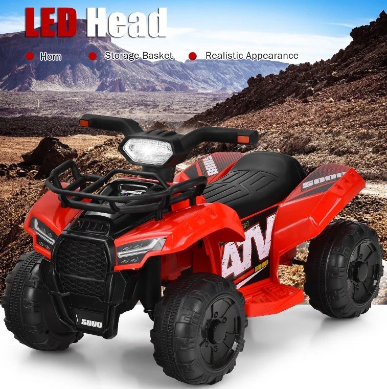 6V Electric Kids ATV Ride-On Toy Car for Toddlers with LED Lights and MP3 – Rose - Image 3