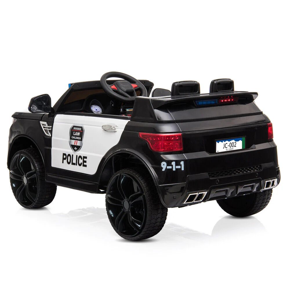 Interactive 12V Kids Police SUV Ride-On Car with LED Lights, Music, Sirens, and Remote Control - Image 8