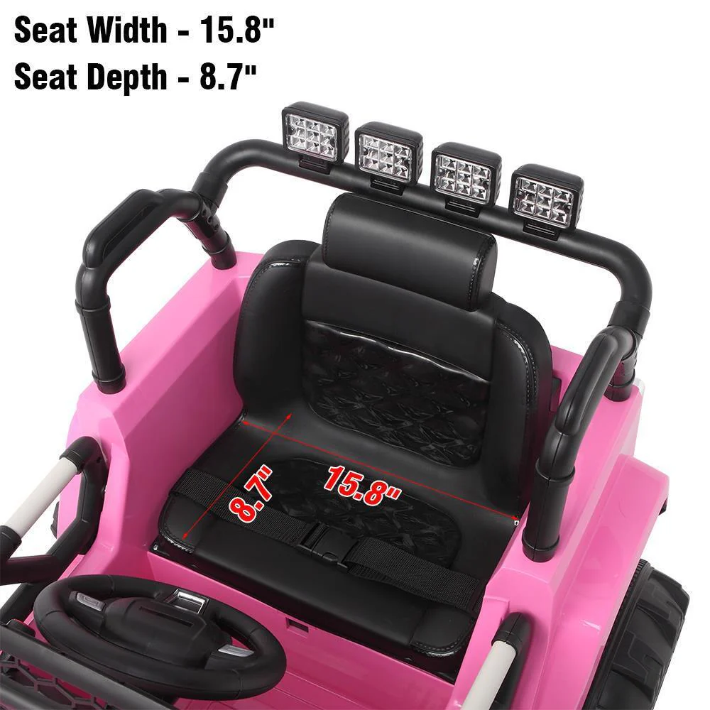 Interactive 12V Pink Ride On Car for Kids with Music and Remote Control - Image 11