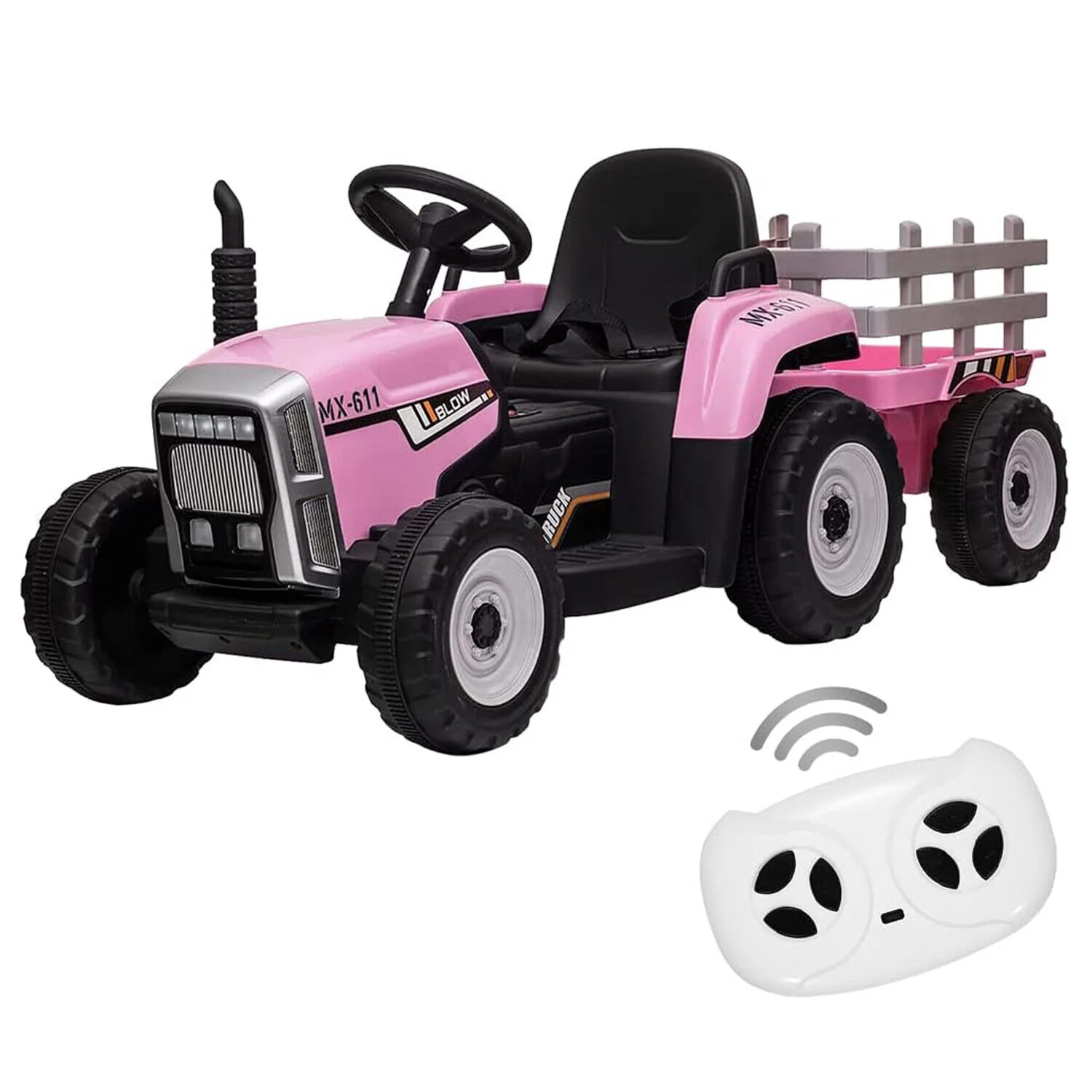 Interactive 12V Ride-On Tractor Trailer for Kids with Remote Control and MP3 Player - Image 7