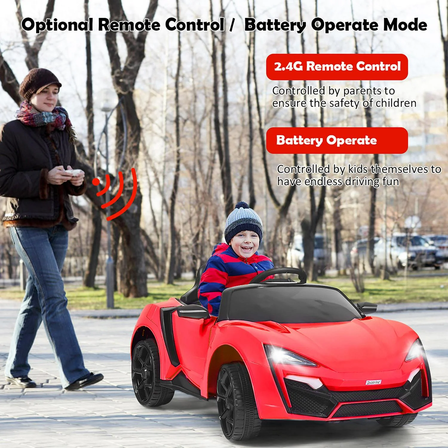 Interactive 2.4G RC Electric Car for Kids with Lights, MP3 Player, and Openable Doors - 12V - Image 26