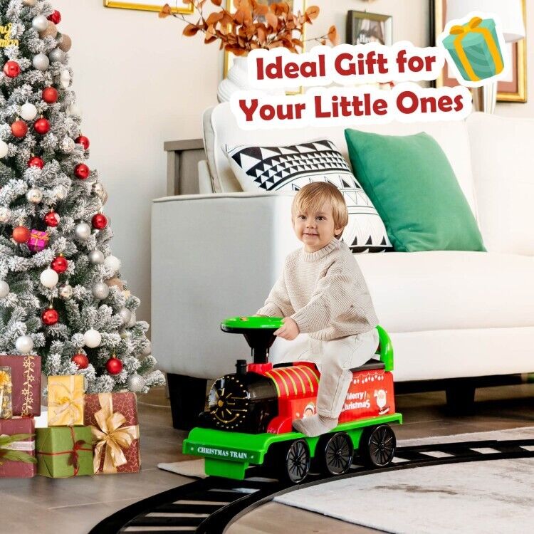 Interactive 6V Kids Ride-On Train with 16-Piece Track Set, Lights, Sounds, and Storage Seat - Image 5