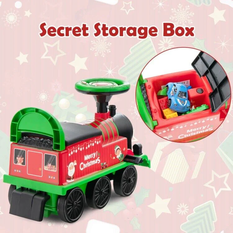 Interactive 6V Kids Ride-On Train with 16-Piece Track Set, Lights, Sounds, and Storage Seat - Image 7