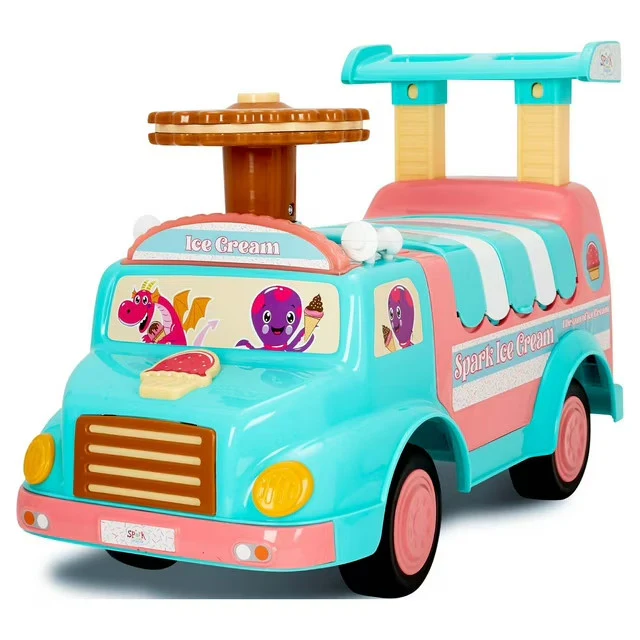 Interactive Push Ride-On Ice Cream Truck Toy for Boys and Girls Ages 1-3 Years - Image 8