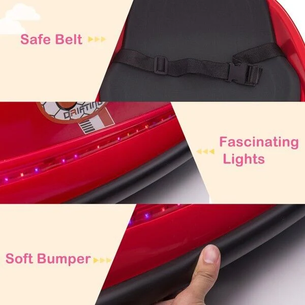 Interactive LED Bumper Car for Kids and Toddlers with Remote Control - Red - Image 6