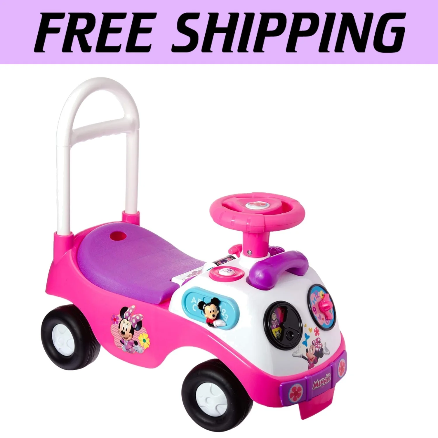 Interactive Minnie Mouse Ride-On Toy with Sounds and Educational Features
