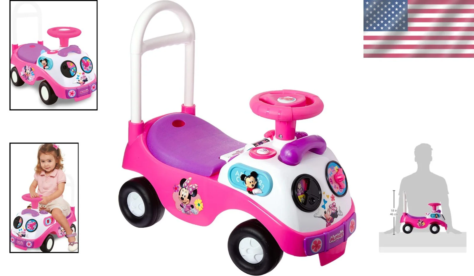 Interactive Minnie Mouse Ride-On Toy with Sounds and Educational Features - Image 2