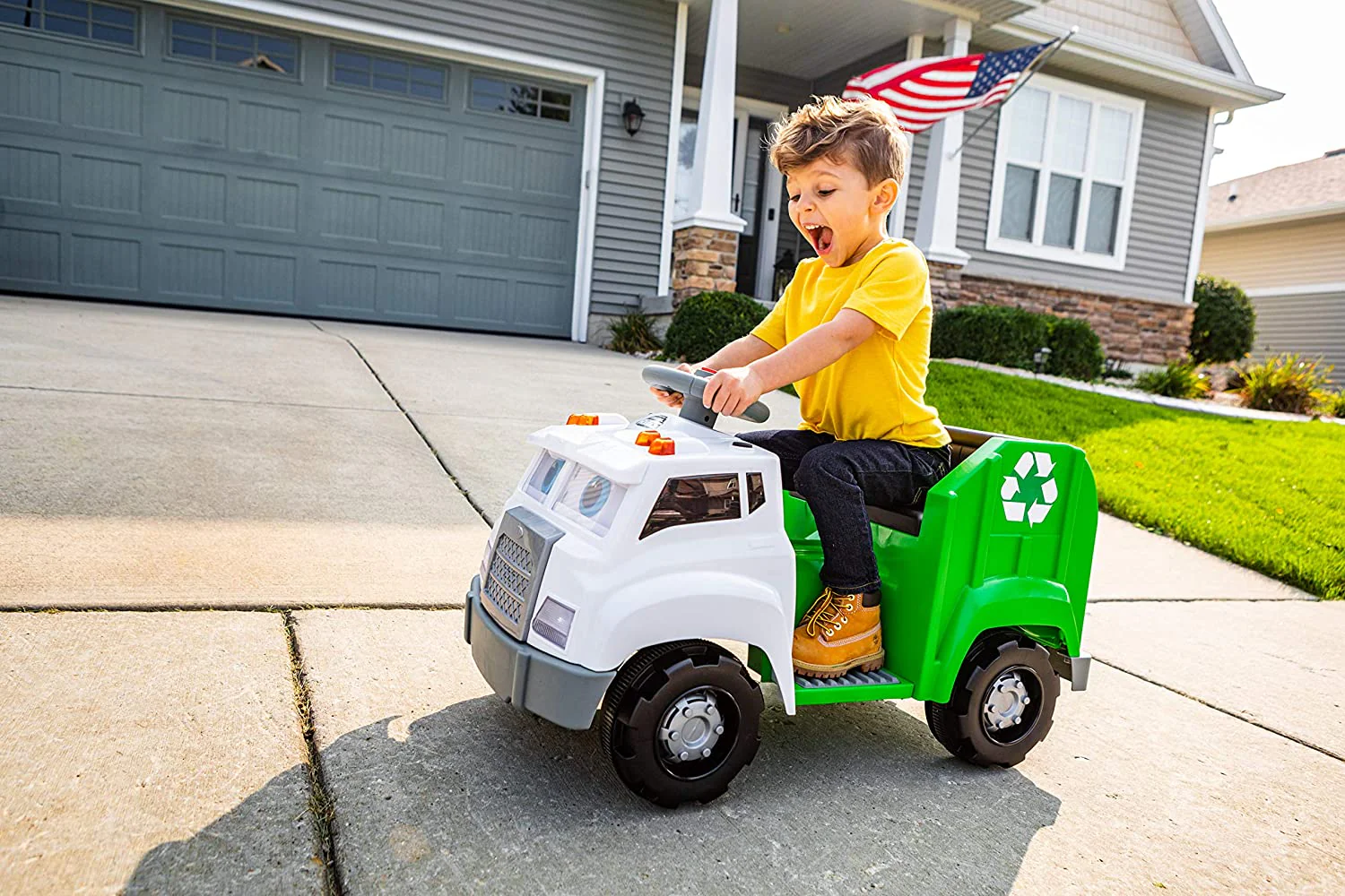Interactive Toddler Recycling Truck: 6V Battery Ride-On Toy for Kids - Image 7