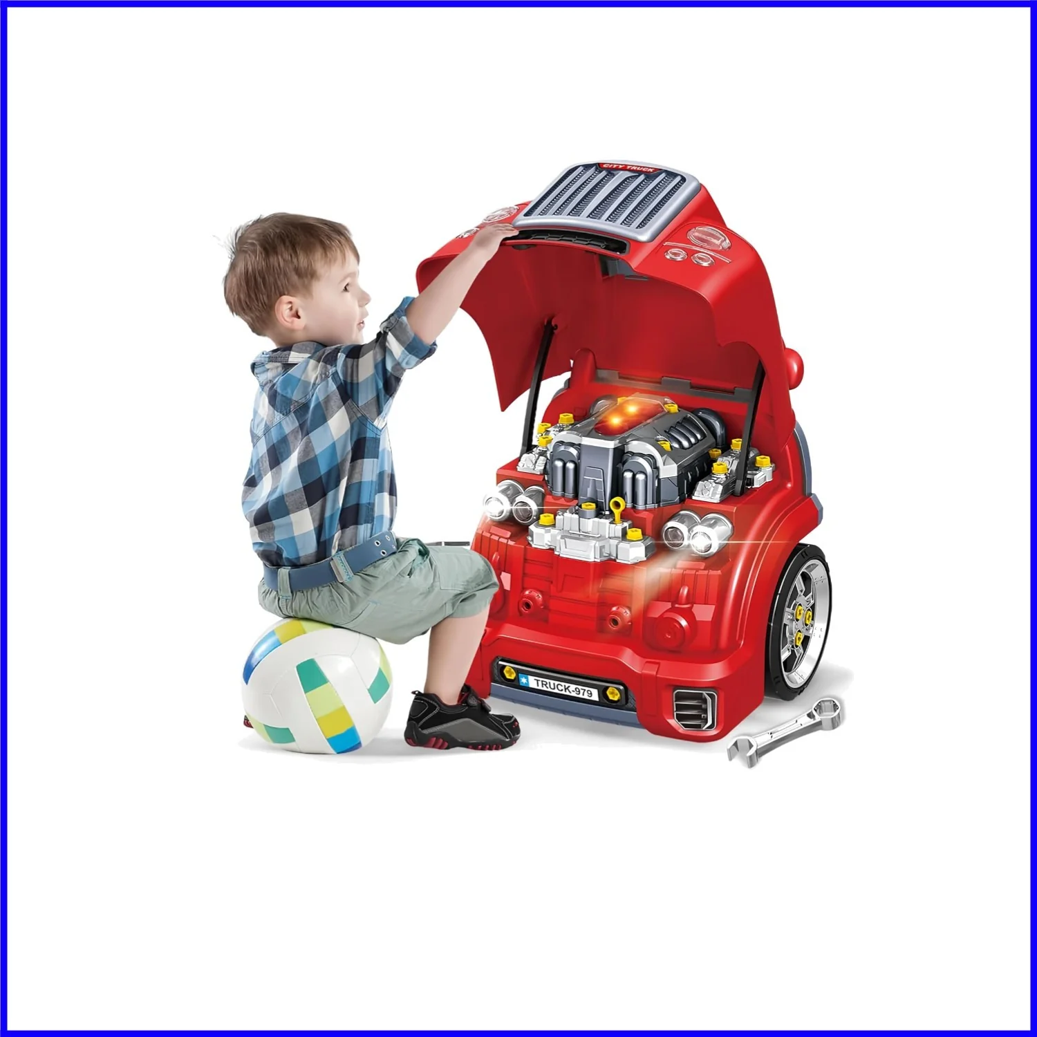 Interactive Truck Engine Toy with Lights and Sounds for Creative Kids