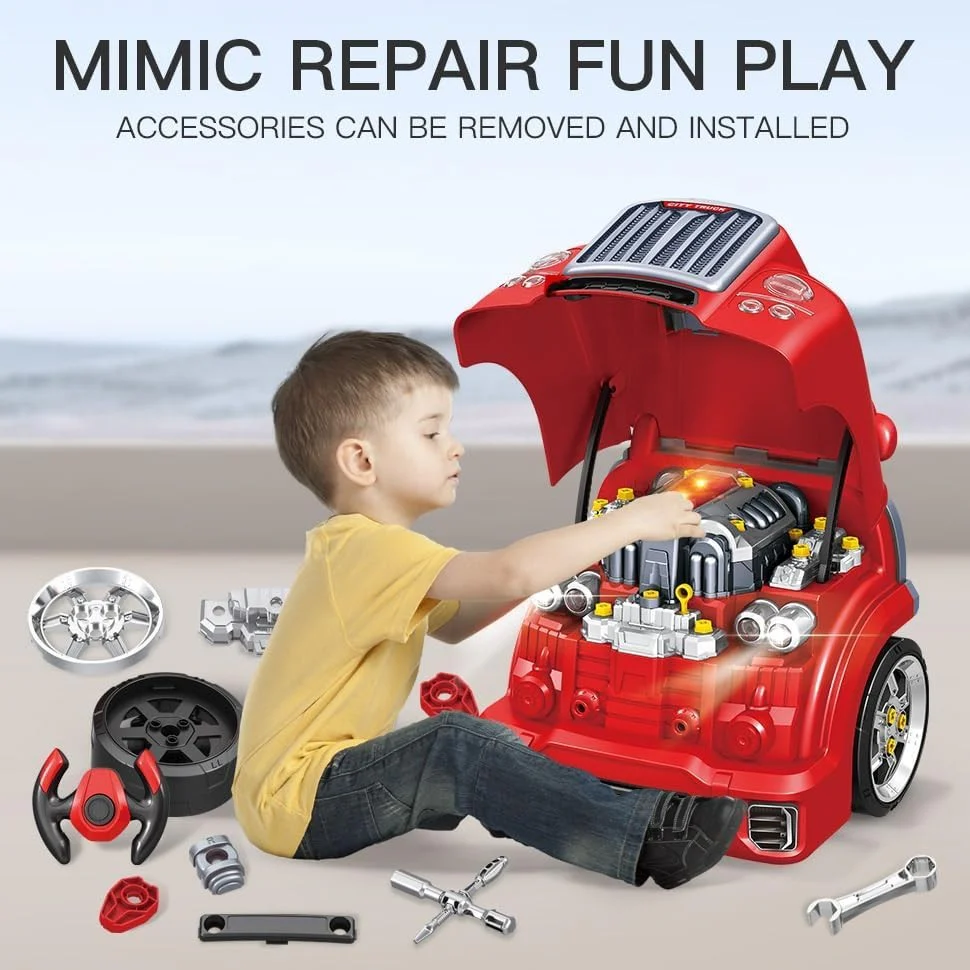 Interactive Truck Engine Toy with Lights and Sounds for Creative Kids - Image 4