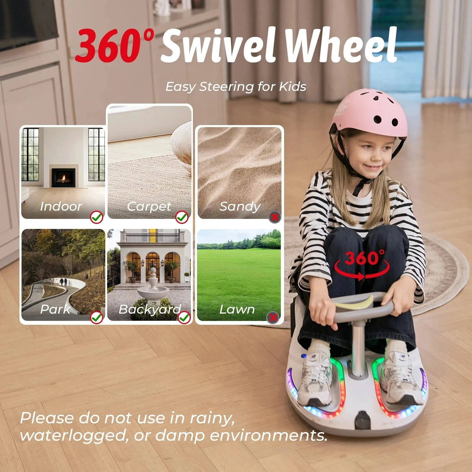 Electric Wiggle Ride-On Car 4-in-1 Toy with 3 Speed Modes for Ages 3 and Up - Image 8