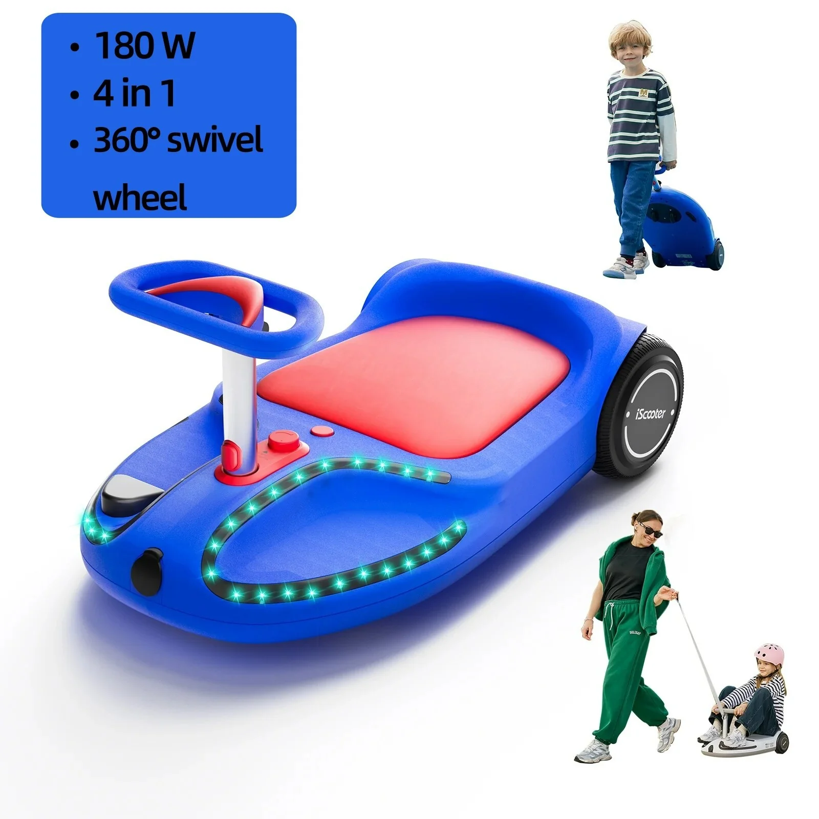 Electric 4-in-1 Wiggle Swing Car Toy with 180W Motor for Ages 3 and Up - Image 10
