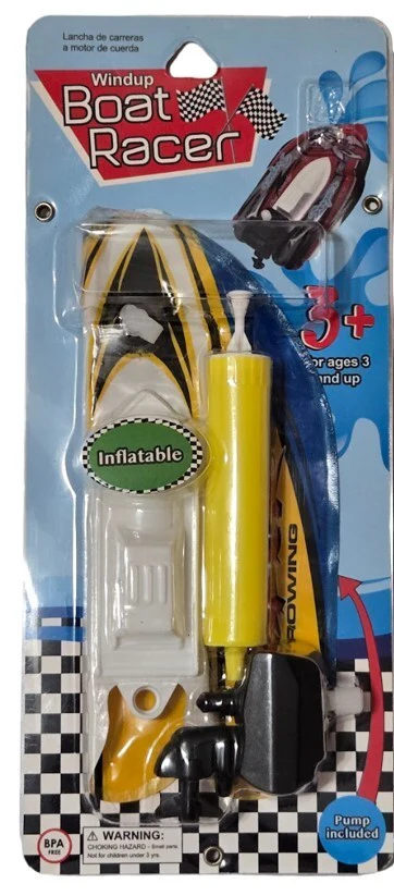 Windup Inflatable Racing Boat Toy for Ages 3 and Up - Image 9