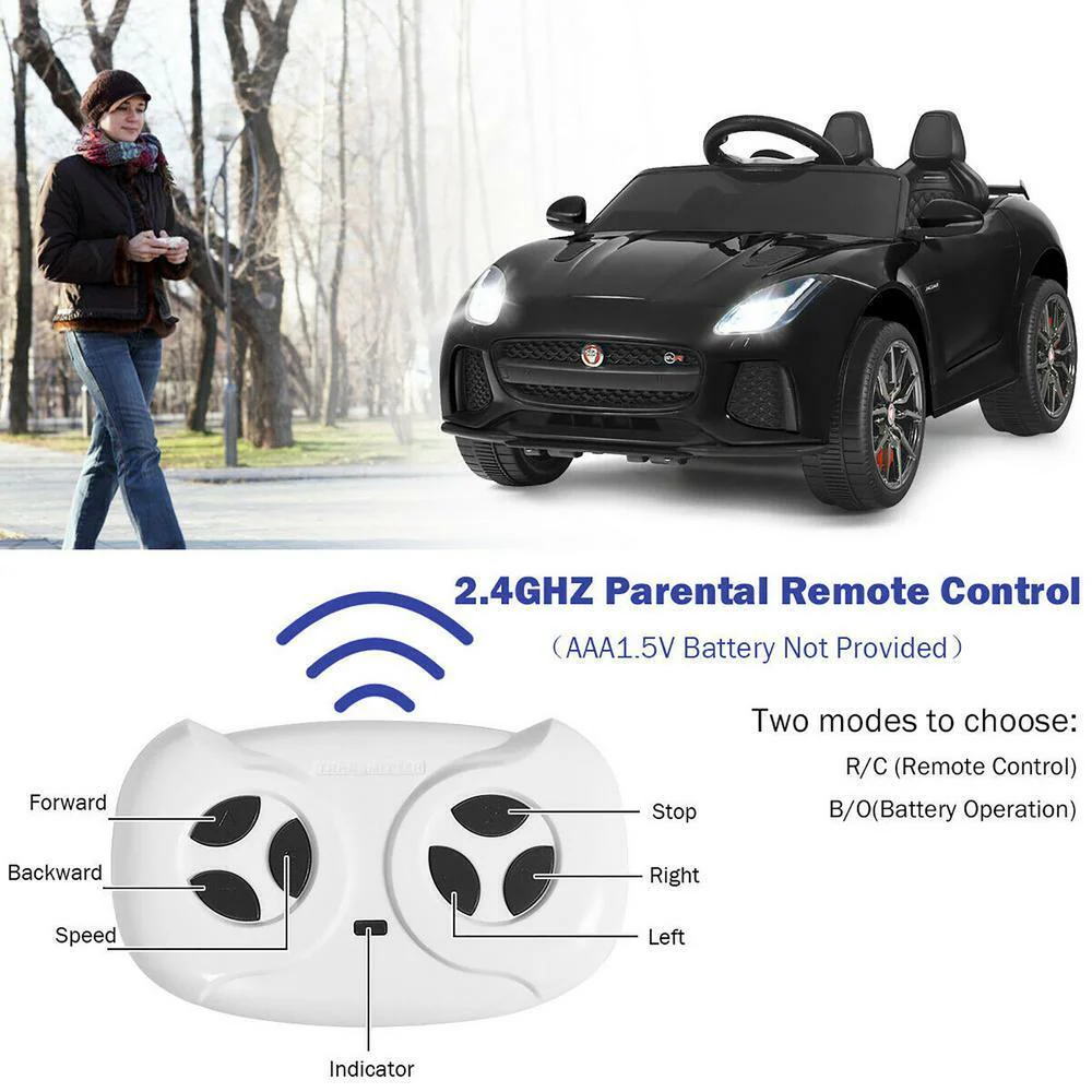 Jaguar F Type SVR 12V Licensed Ride-On Car with MP3 Player for Kids - Black - Image 4