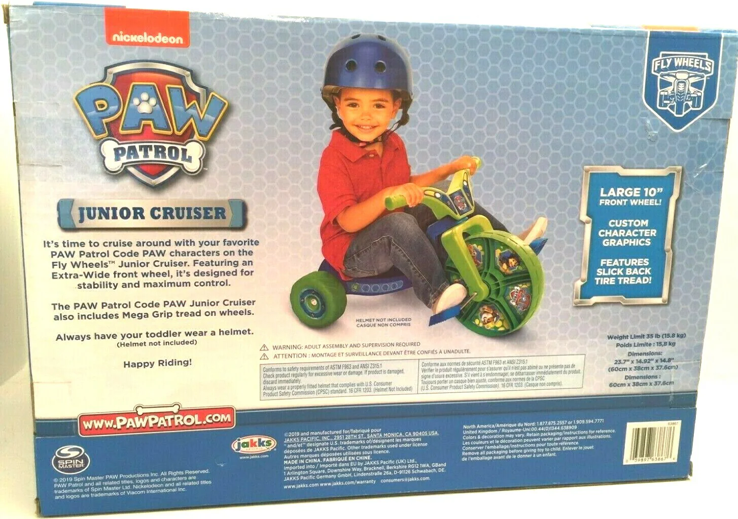 10-Inch Paw Patrol Junior Cruiser Tricycle with Fly Wheels - Image 2