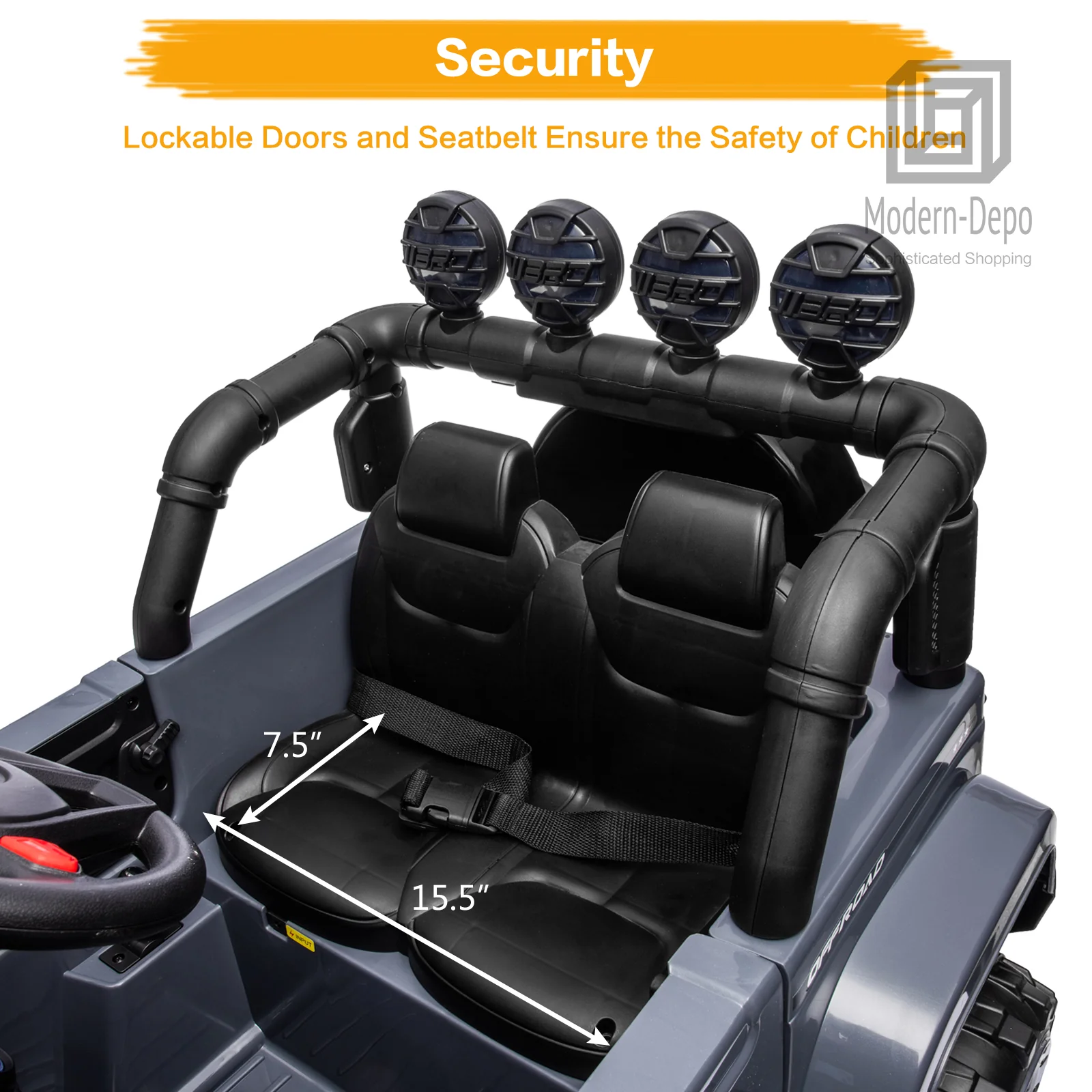 Jeep Kids Ride On Car with Parent Remote Control, Customizable Stickers, and LED Lights - 12V - Image 19