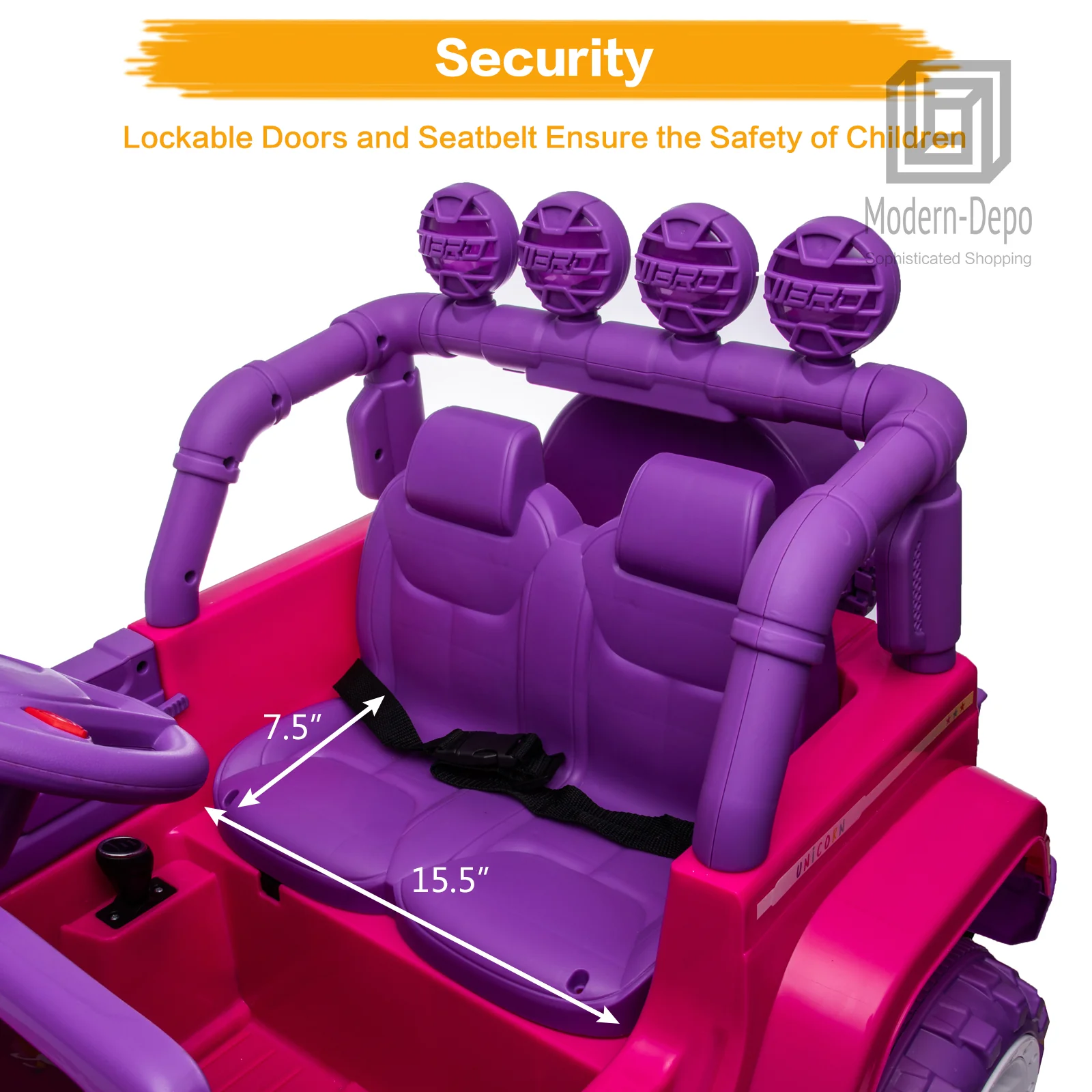 Jeep Kids Ride On Car with Parent Remote Control, Customizable Stickers, and LED Lights - 12V - Image 41