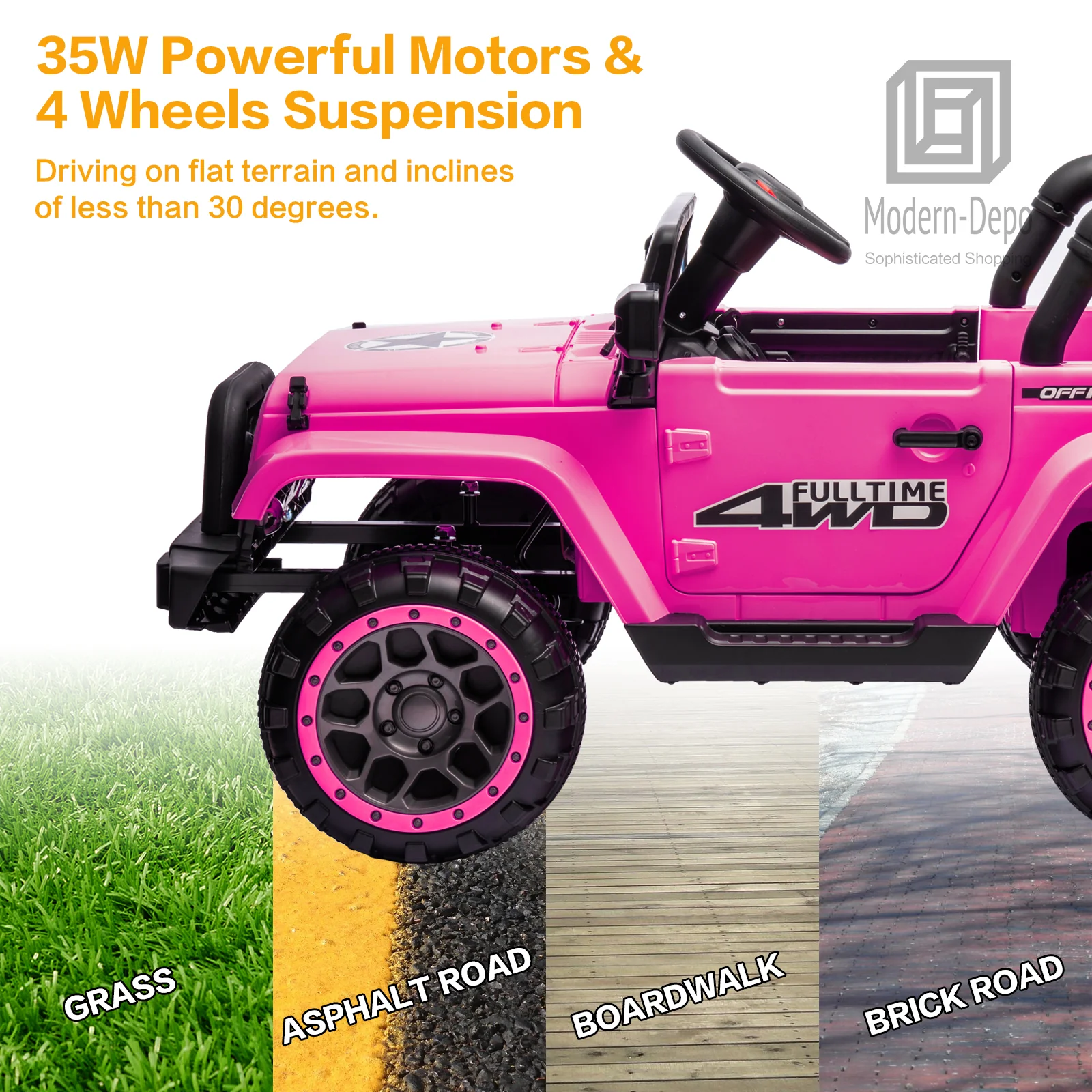 Jeep Kids Ride On Car with Parent Remote Control, Customizable Stickers, and LED Lights - 12V - Image 58