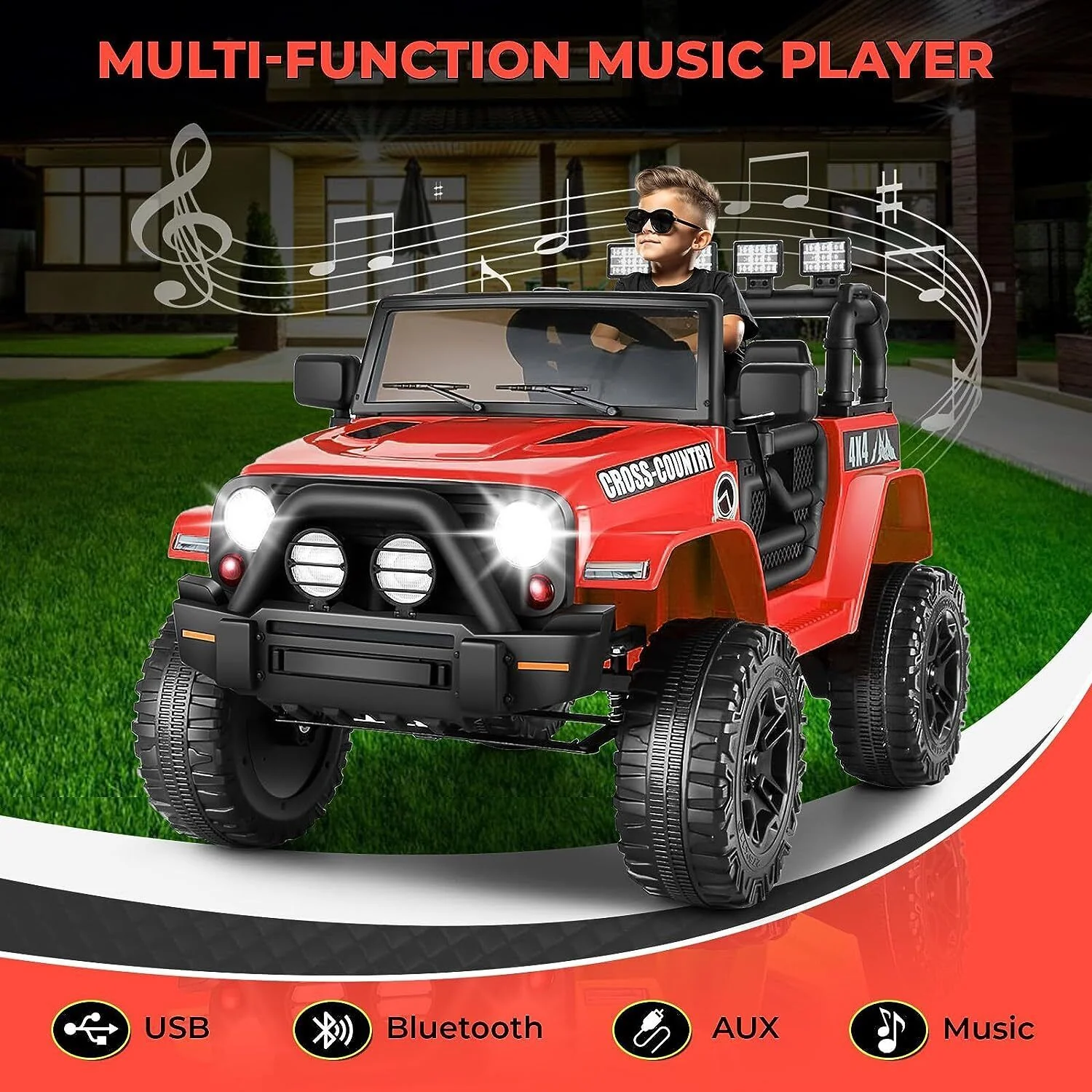 JEEP LED Ride On Car with Remote Control, USB, and MP3 for Kids - Image 32