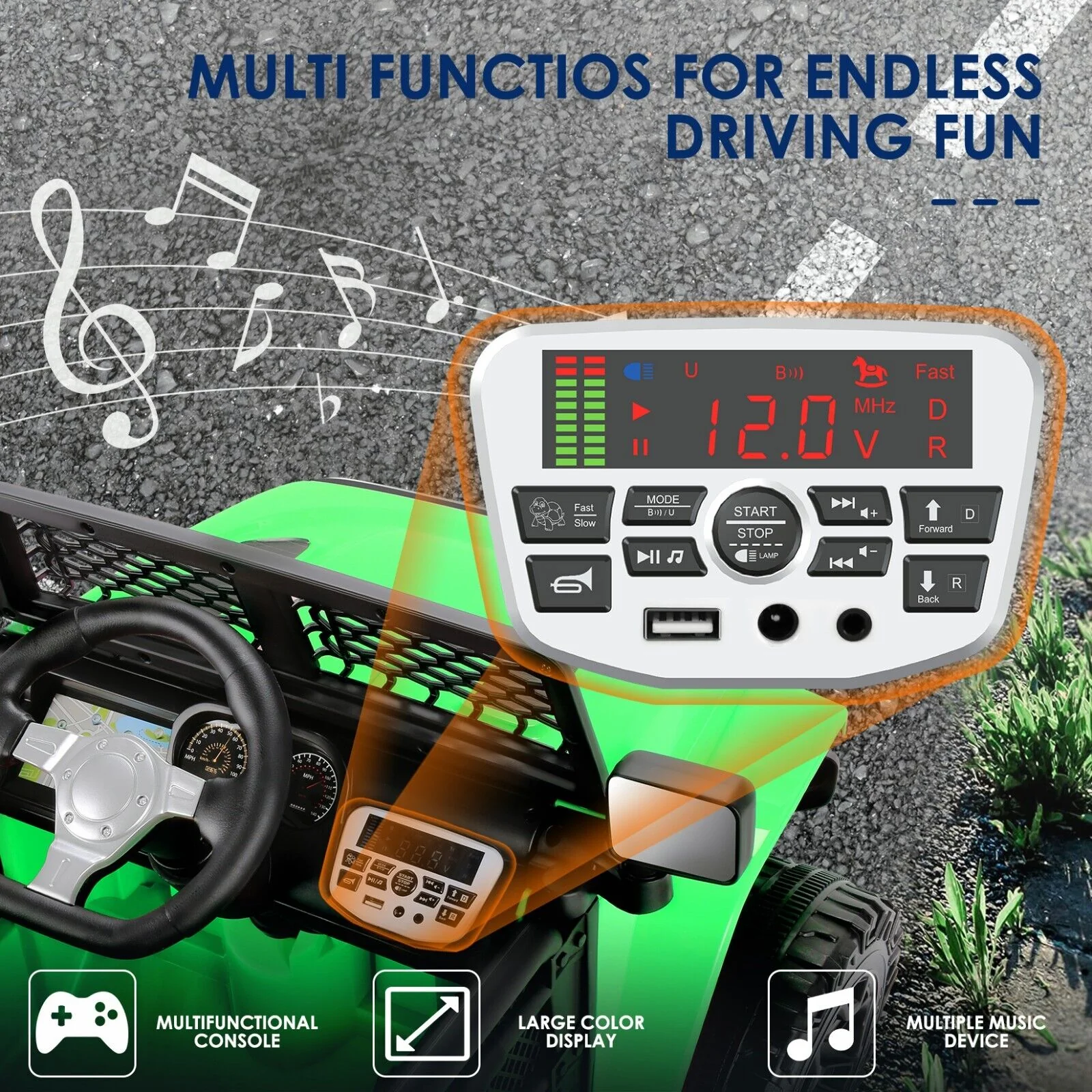 JEEP LED Ride On Car with Remote Control, USB, and MP3 for Kids - Image 81