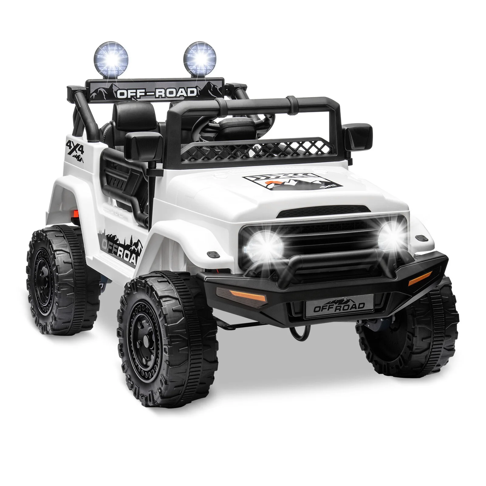 Licensed Jeep 12V Battery-Powered Kids Ride-On Car with Power Wheels