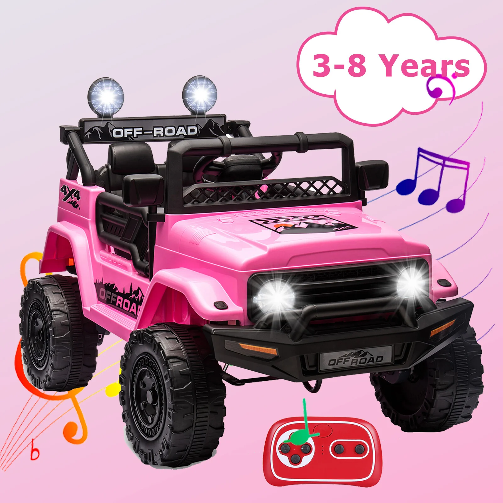 Licensed Jeep 12V Battery-Powered Kids Ride-On Car with Power Wheels - Image 2