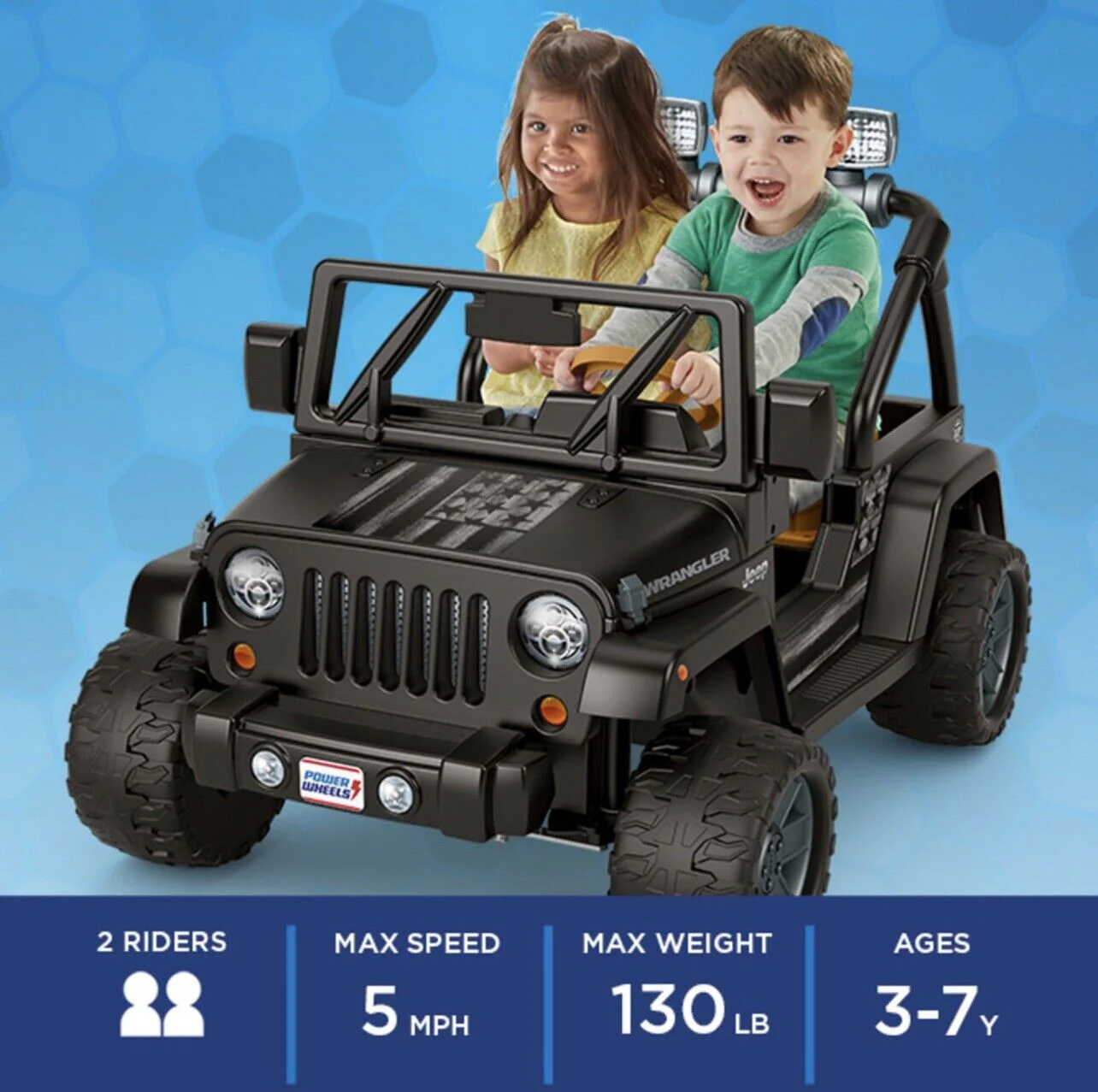 Jeep Wrangler Freedom Ride-On Toy Car with Fog Lights and Sounds - 12 Volt Power Wheels - Image 10