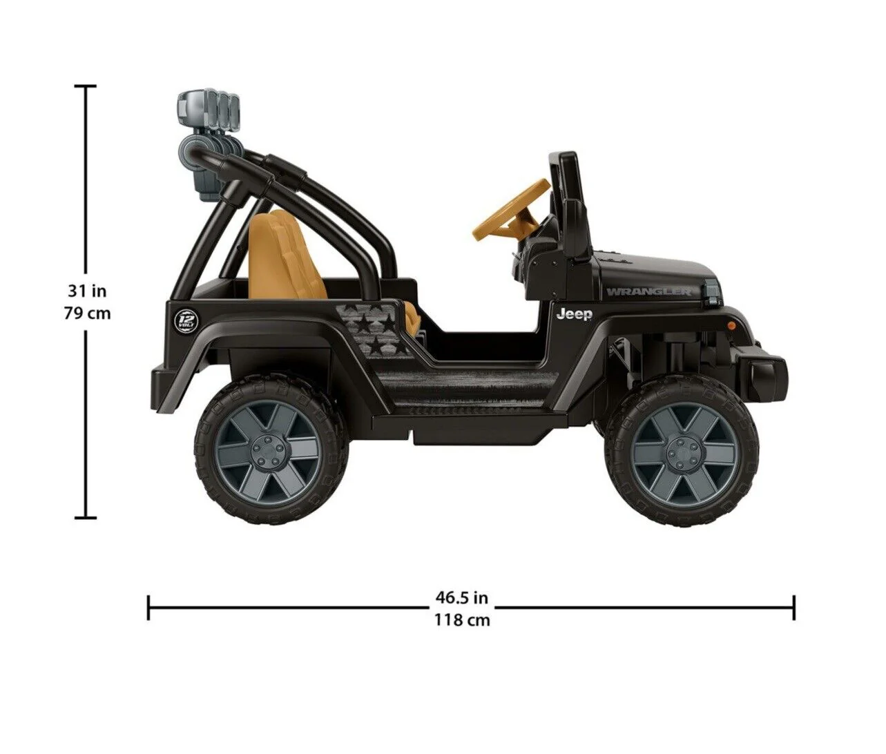 Jeep Wrangler Freedom Ride-On Toy Car with Fog Lights and Sounds - 12 Volt Power Wheels - Image 11