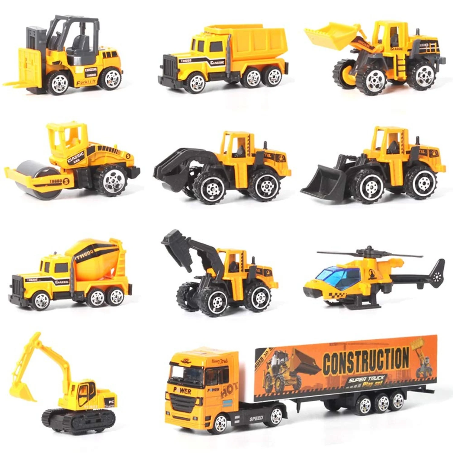 Jenilily Construction Toy Truck Die-cast Vehicle Transporter Set with Excavator - Image 2