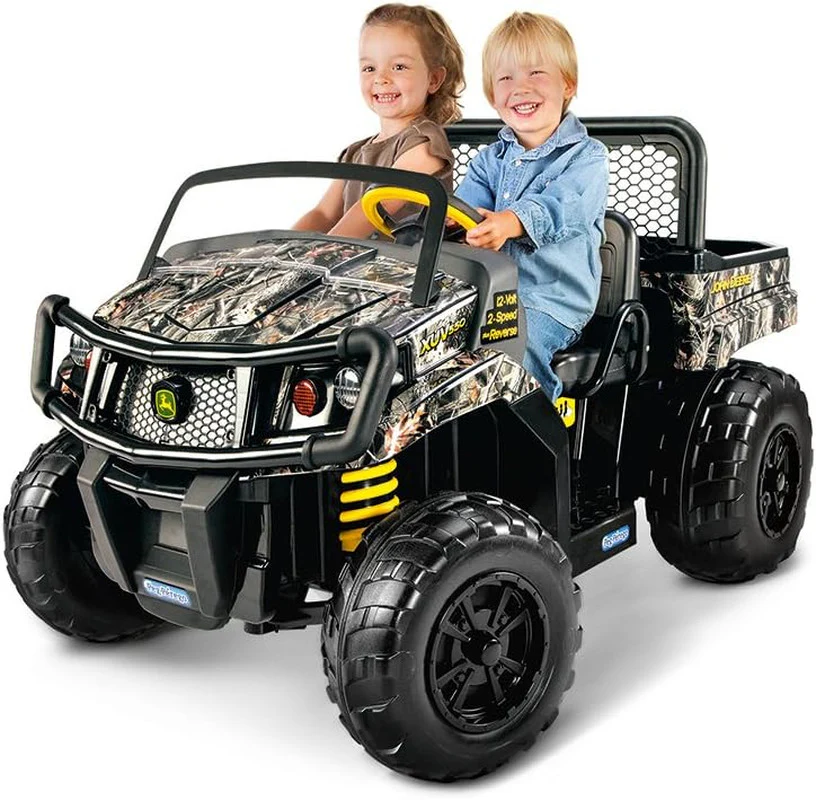 Deere Camo Kids Ride-On Battery-Powered Gator XUV with Dump Bed and Tailgate for Ages 3-8 - Image 7