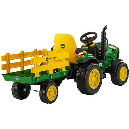 John Deere Ground Force 12V Battery Powered Ride On Tractor with Detachable Trailer Ages 3+ - Image 3